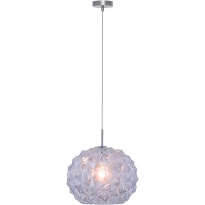 Blaue Paul Neuhaus Pendelleuchte Scarlett, 1-flammig, mit einzigartiger Glasstruktur.