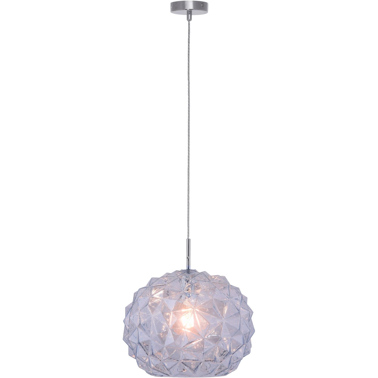 Blaue Paul Neuhaus Pendelleuchte Scarlett, 1-flammig, mit einzigartiger Glasstruktur.