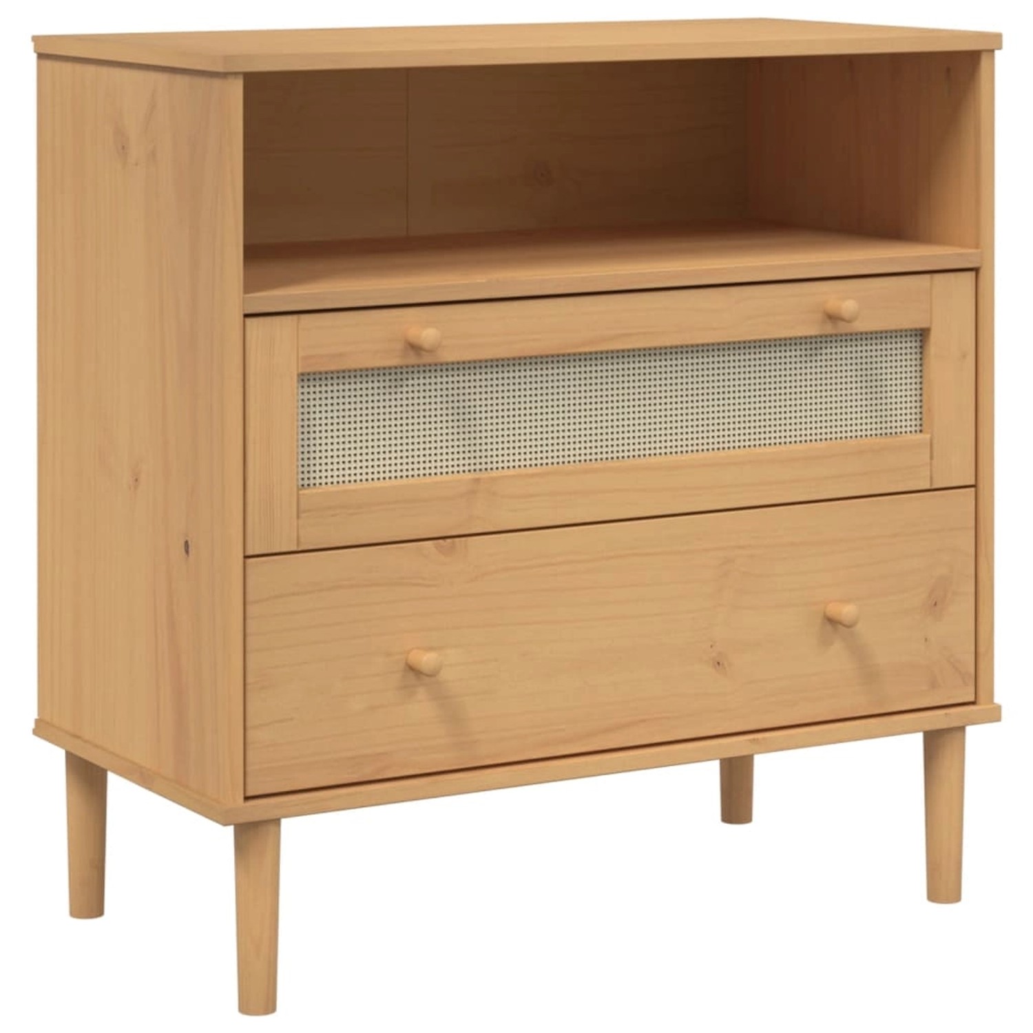 vidaXL Sideboard SENJA Rattan-Optik Braun 80x40x80 cm Kiefernholz 358019 günstig online kaufen