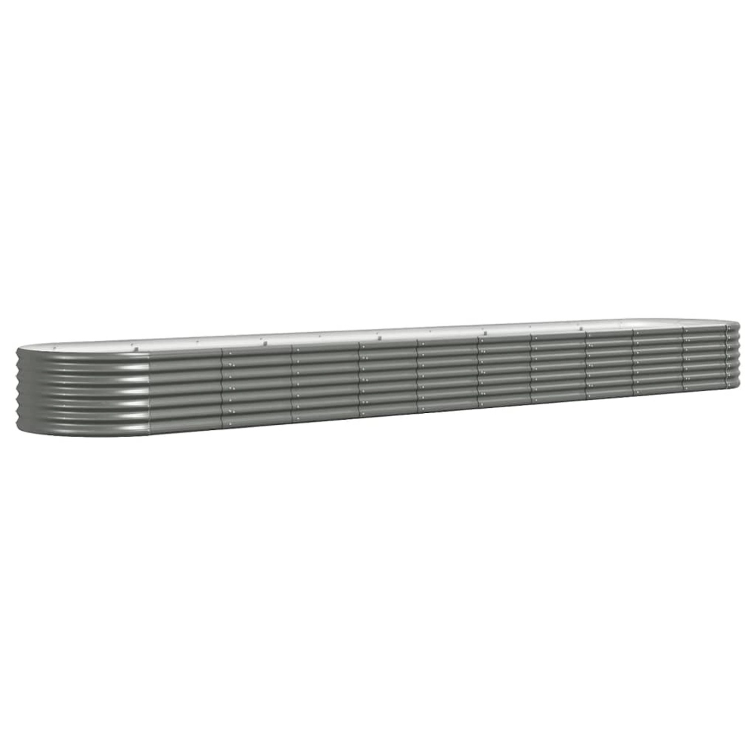 furnicato Hochbeet Pulverbeschichteter Stahl 440x80x36 cm Grau