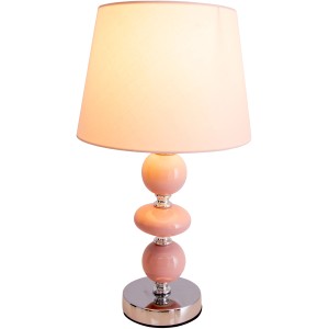 Rosa Keramik Tischleuchte Araga, 36 cm hoch, für stimmungsvolles Licht im Wohnraum.