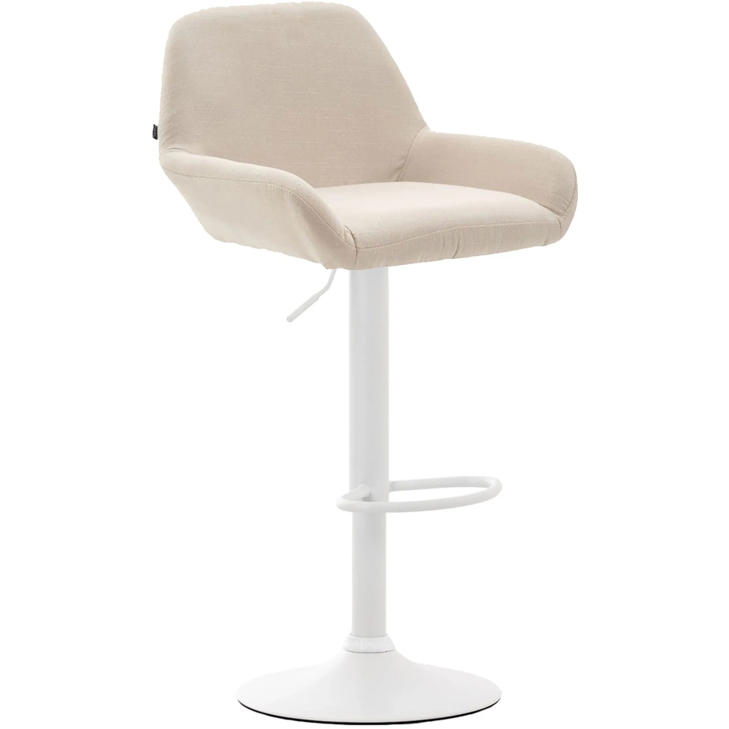CLP Barhocker Braga Stoff Creme/Weiß