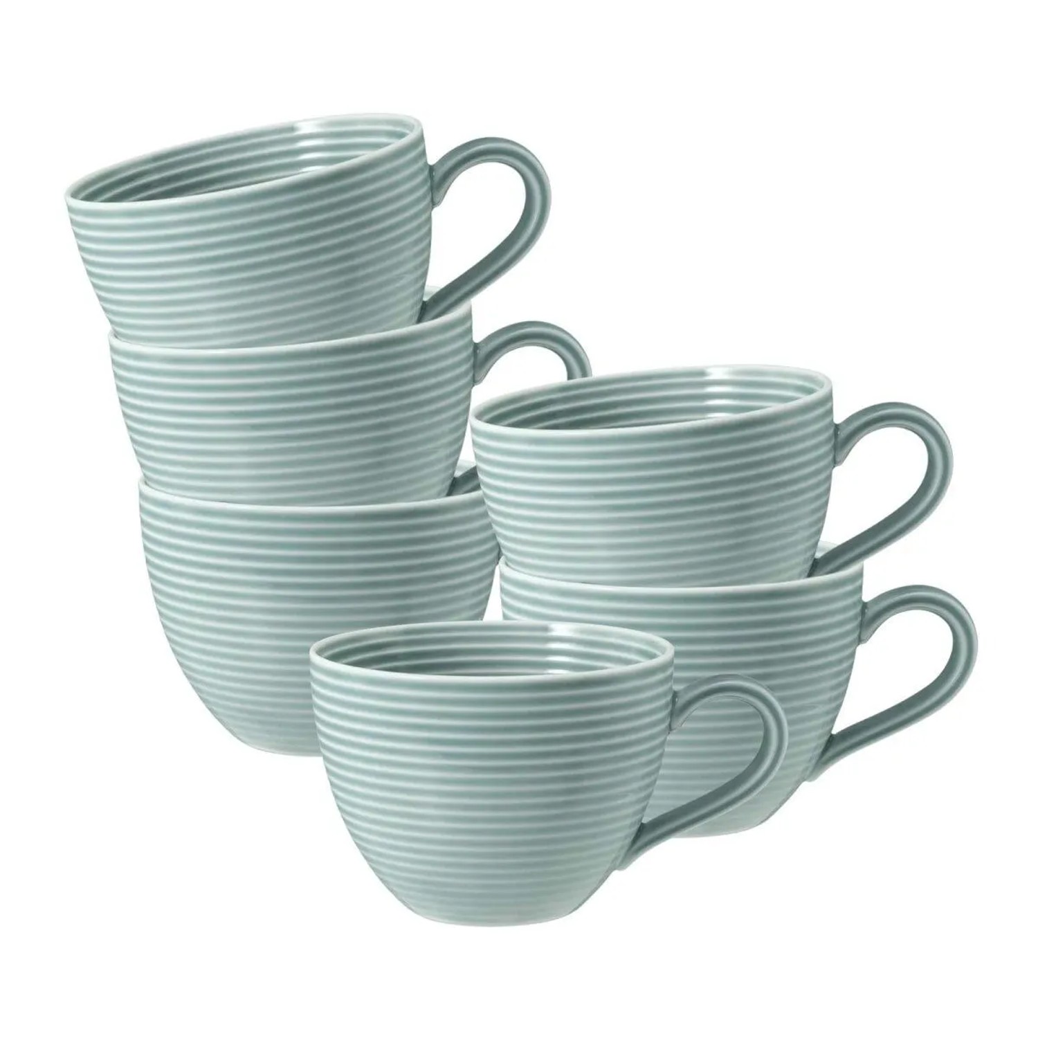 Seltmann Weiden Beat Color Glaze Kaffeetasse 0,26, 6er Set Arktisblau