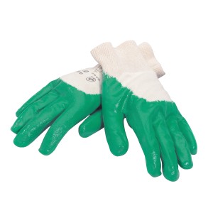 Grüne LUX Garten Nitrilhandschuhe Größe S für Gartenarbeit und Pflanzarbeiten.