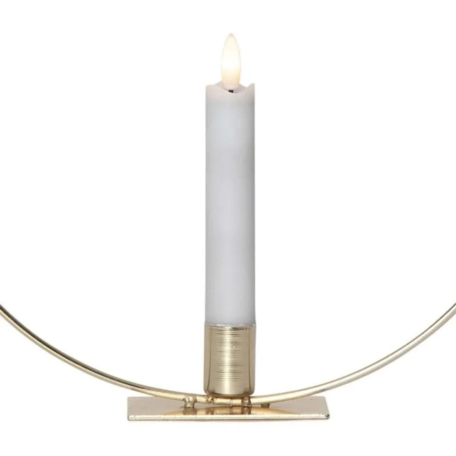 Star Trading LED Kerze Flamme Table mit Ring Ø 28cm Messing