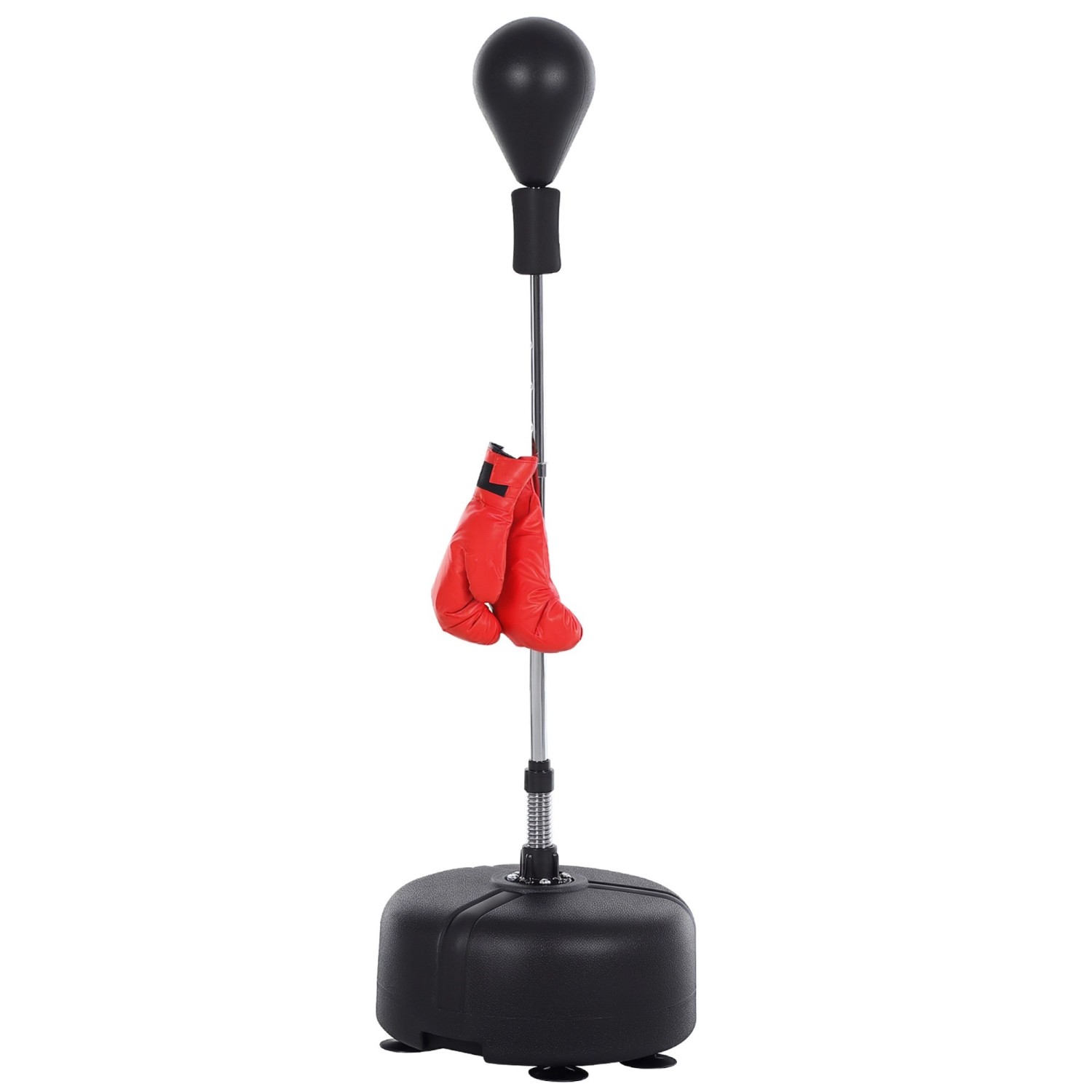 HOMCOM Punchingball-Set Stahl PU PE Schwarz Rot Ø48 x H136-154 cm