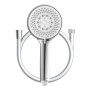 Schütte Handbrause-Set Torino Chrom mit Brauseschlauch und Antikalk-Noppen.