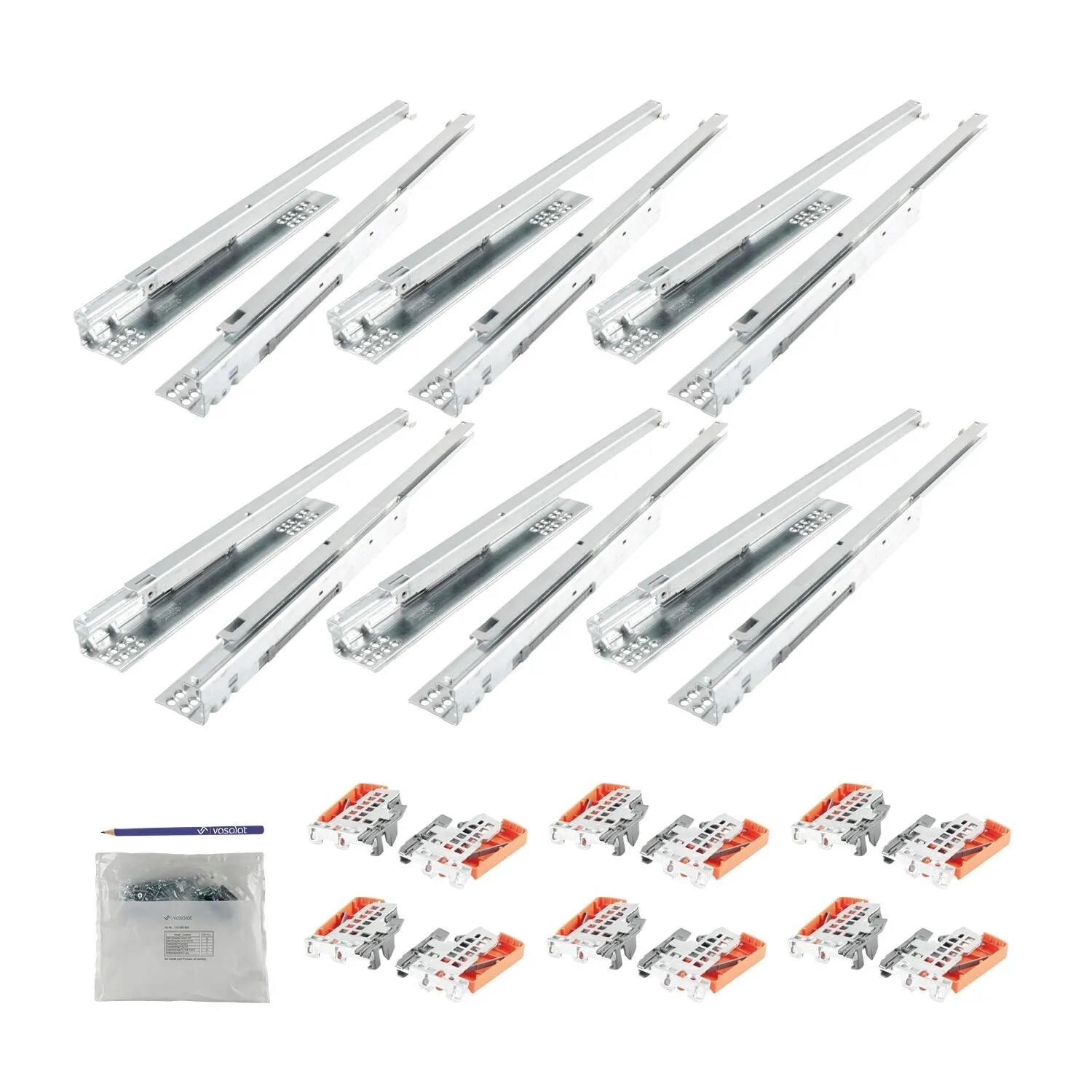 vasalat Set Blum Tandem Teilauszug Schubladenauszug 550mm Blumotion für 6 Schubladen
