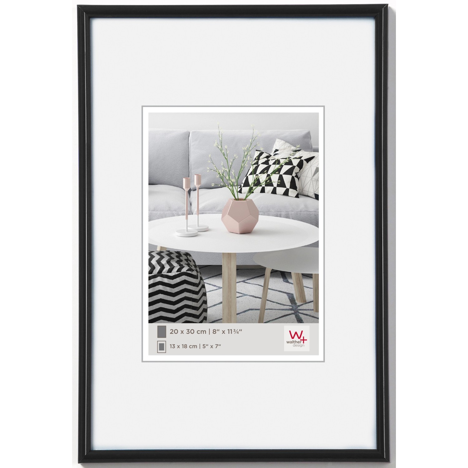 walther design Galeria Kunststoff Bilderrahmen  10x15 cm Schwarz günstig online kaufen