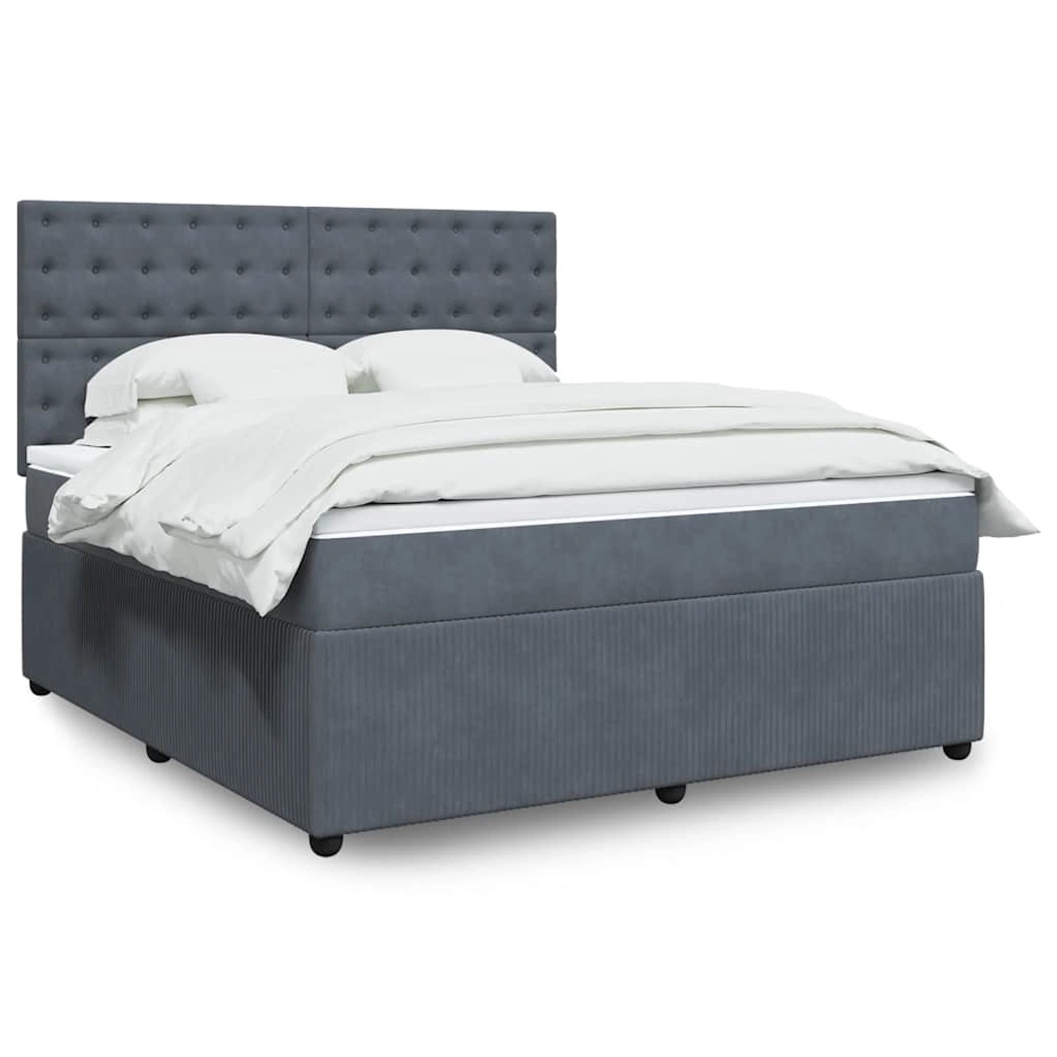 vidaXL Boxspringbett mit Matratze Dunkelgrau 180x200 cm Samt 3294719 günstig online kaufen
