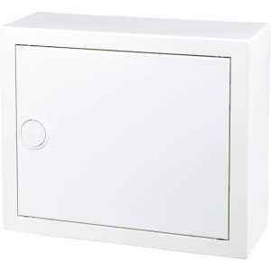 Weißer Striebel & John Kleinverteiler Aufputz, 12 TE, 24,5x29,5x11 cm.