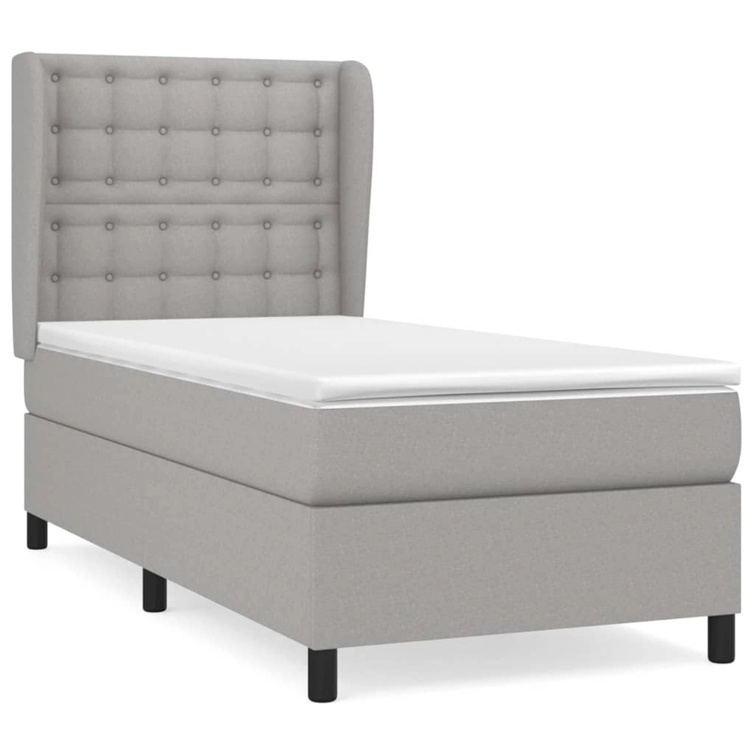 vidaXL Boxspringbett mit Matratze Hellgrau 90x190 cm Stoff1377617 günstig online kaufen