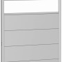 Biohort Wandpaneel Sichtschutz, Silber-Metallic, mit Acrylglas-Einsatz. Ideal als Wind- und Sichtschutz.
