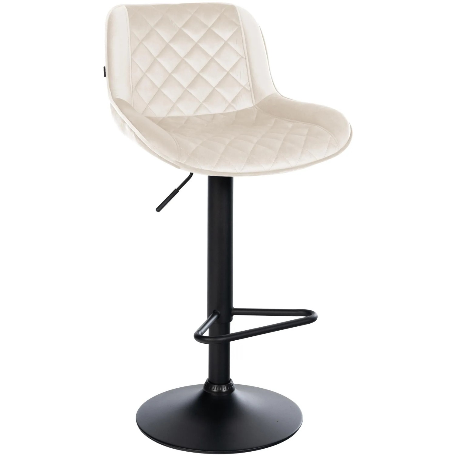 DELUKE Barhocker KUHAR Samt Creme 50x52x84cm Barstuhl Höhenverstellbar Mit Lehne Drehbar Tresenhocker Tresenstuhl