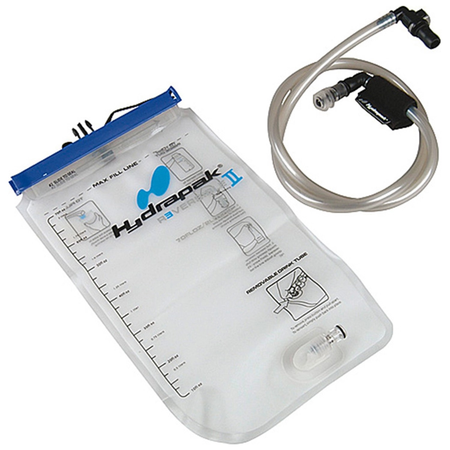 Trinkblase Nachrüst-Set 2 l mit Schlauch und Magnethalterung.