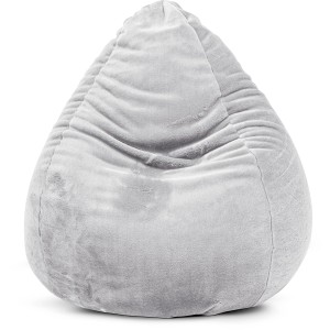 Grauer Sitting Point Sitzsack Softy, 220 l, aus Plüschstoff. Bequemer BeanBag für entspannte Stunden.