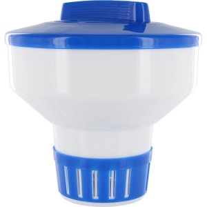 Steinbach Chlordosierschwimmer Maxi, Dosierhilfe für 200g Chlor-Tabletten, blau-weiß.