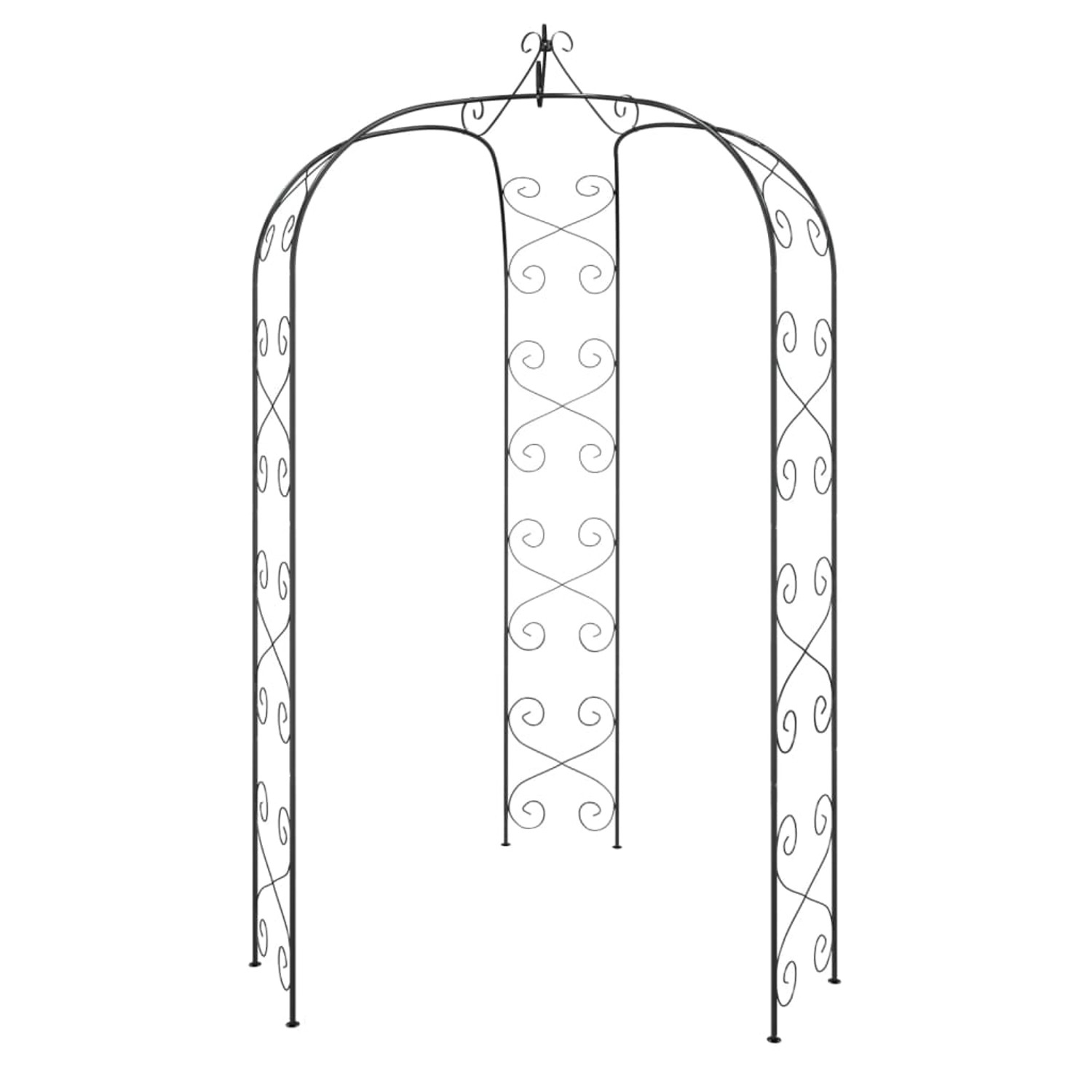 vidaXL Gartenbogen Schwarz Ø180x255 cm Stahl