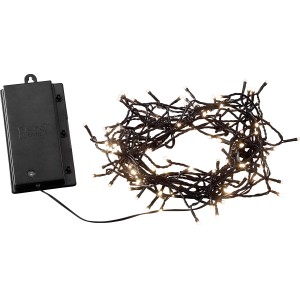 Konstsmide LED-Lichterkette mit 240 warmweißen LEDs und Batteriebox für den Außenbereich.