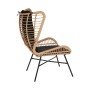 MCW Poly-Rattan Sessel mit Hocker, naturfarben mit anthrazitfarbenen Kissen. Lounge-Gartenmöbel.