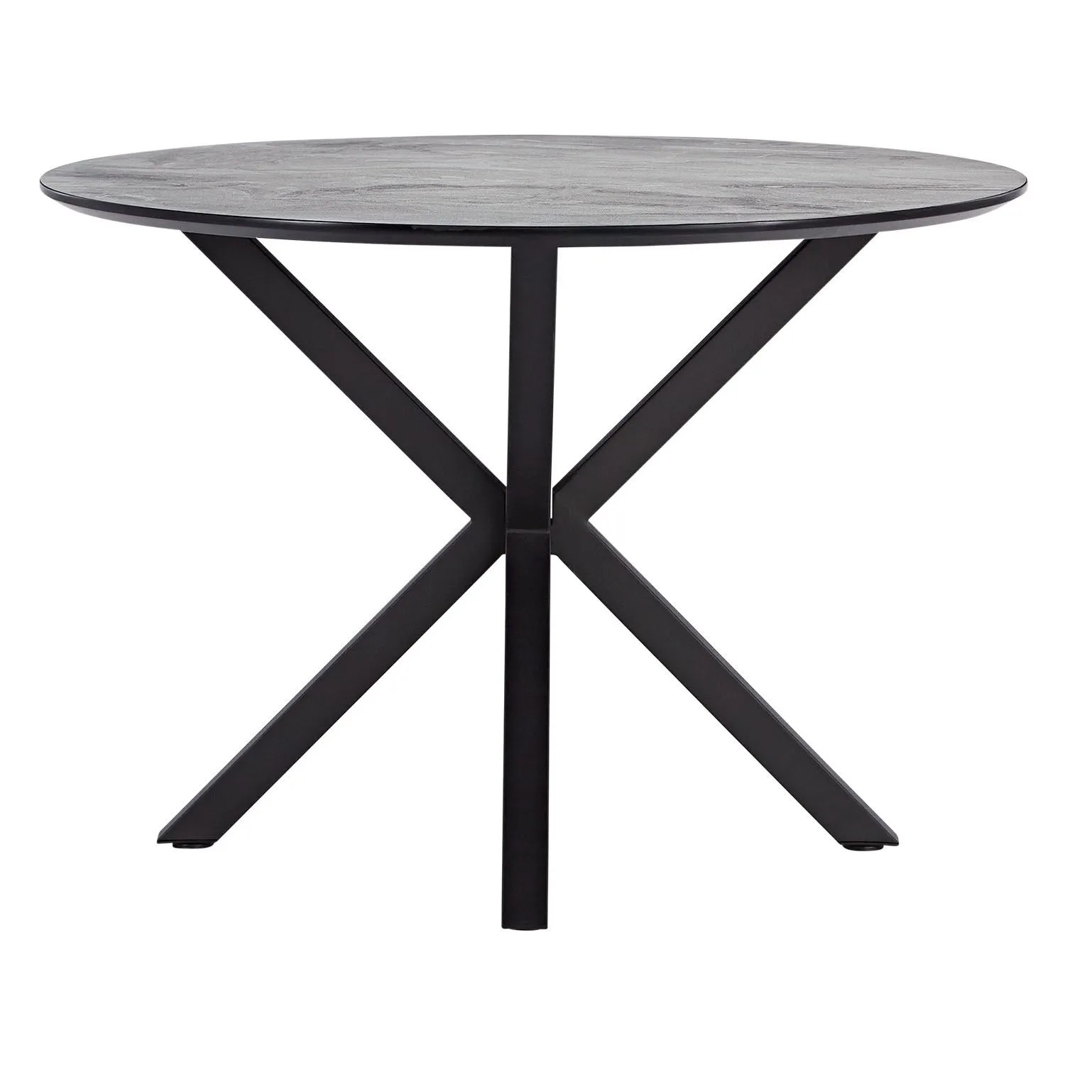 Homestyle4u Esstisch 100 cm Metallbeine Schwarz Grau Küche Esszimmer 2844