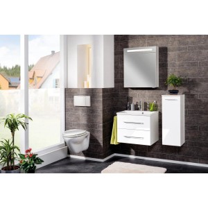 Fackelmann Spiegelschrank B.Clever, 60 cm, weiß, mit Softclose-Türen im Badezimmer.