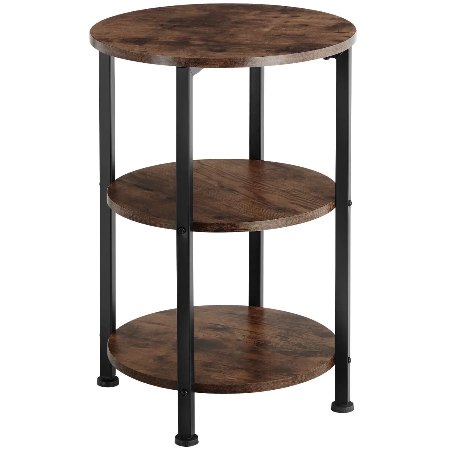 Tectake Beistelltisch Colchester Industrial Style Holz und Stahl  40 x 40 x 61 cm Industrial Holz Dunkel  Rustikal