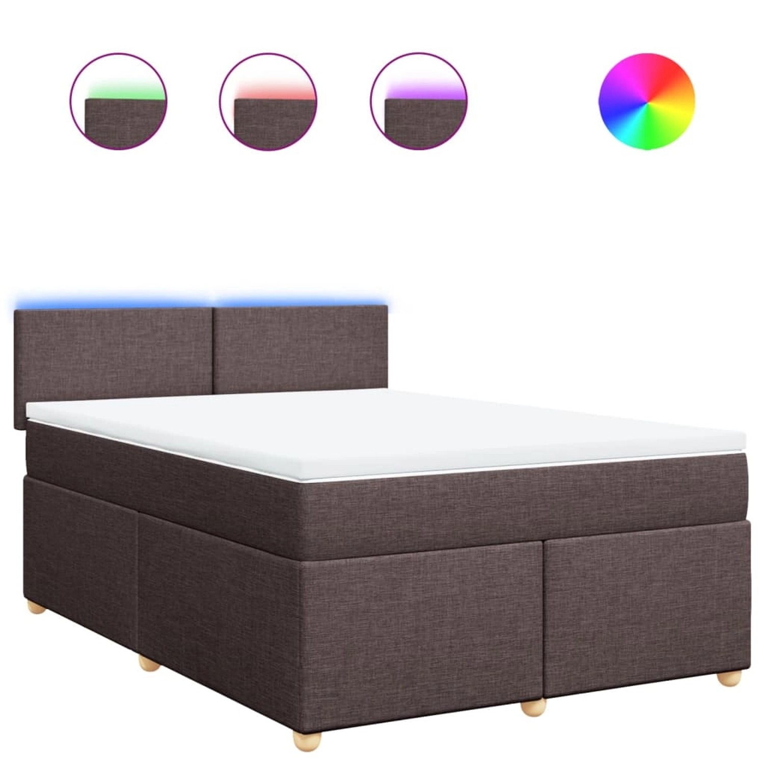 vidaXL Boxspringbett mit Matratze Dunkelbraun 160x200 cm Stoff 3289027 günstig online kaufen