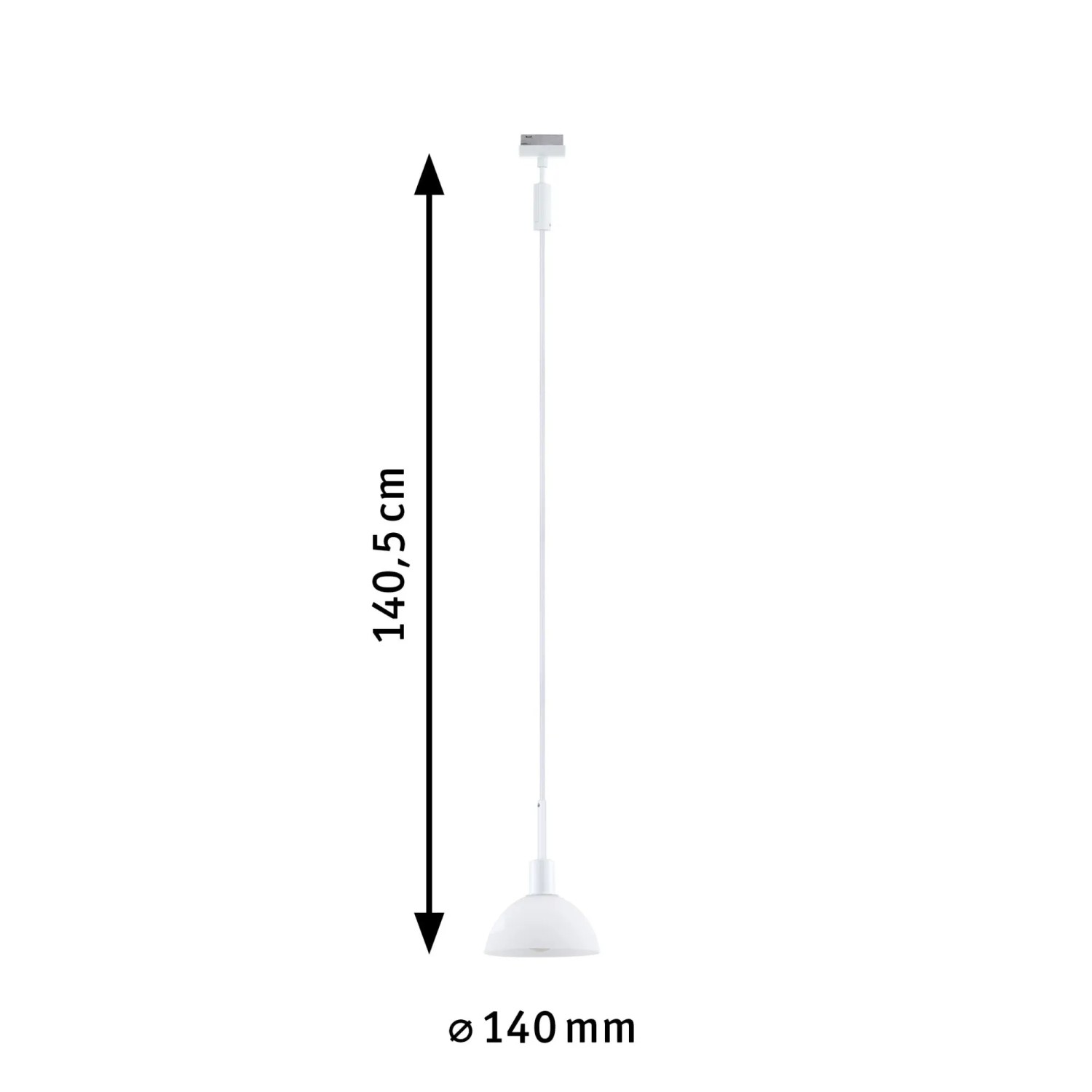 Paulmann URail Pendelleuchte Sarrasani, signalweiß, 140cm. LED-Schienensystem für flexible Beleuchtung.