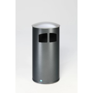 PROREGAL Robuster Kombiascher Mit Deckel Inneneinsatz HxBxT 92 x 44,5 x 44,5 cm Verzinkter Stahl Silber