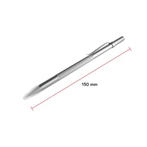 Metall Anreißnadel (150 mm) mit Clip und Schutzkappe für präzise Markierungen.