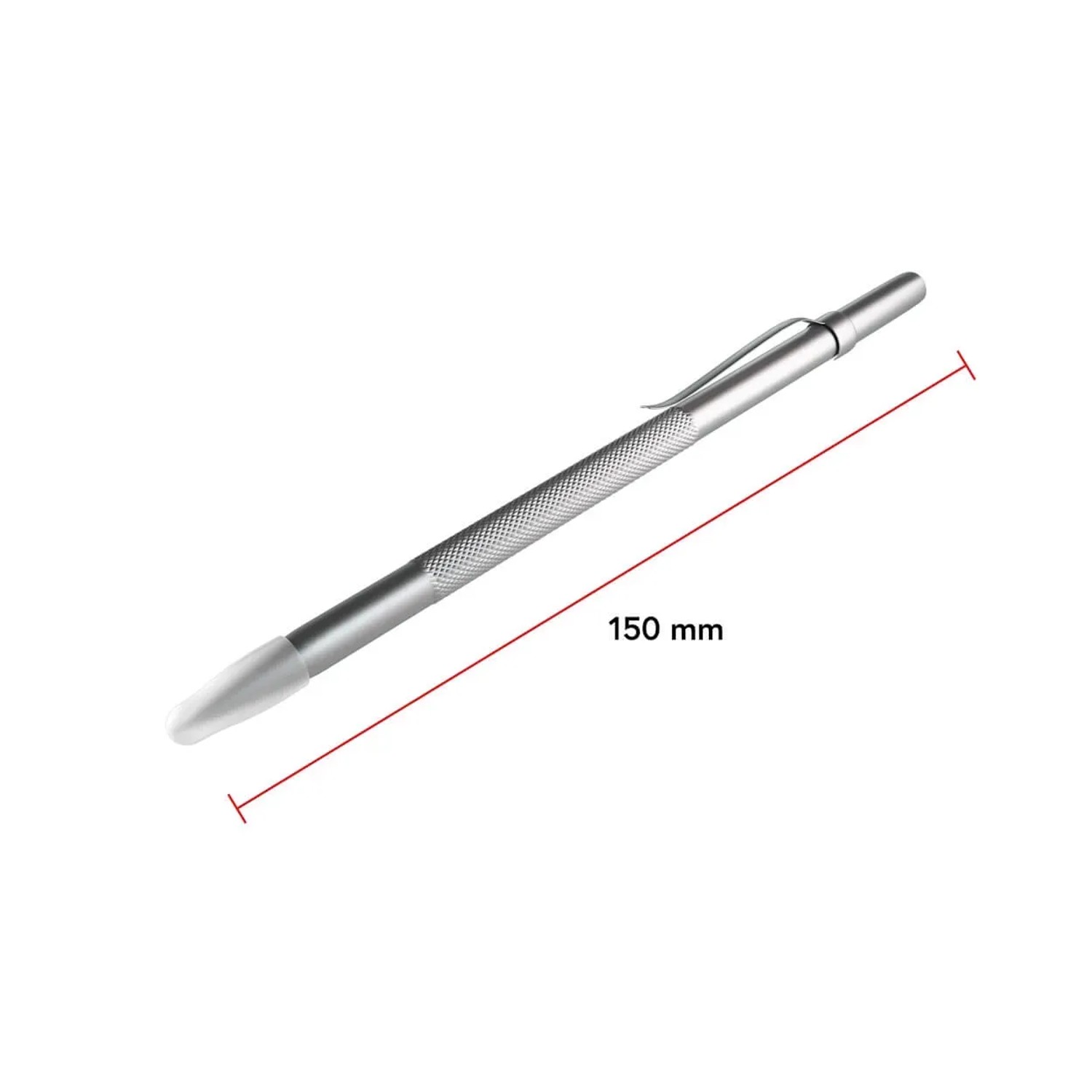 Metall Anreißnadel (150 mm) mit Clip und Schutzkappe für präzise Markierungen.