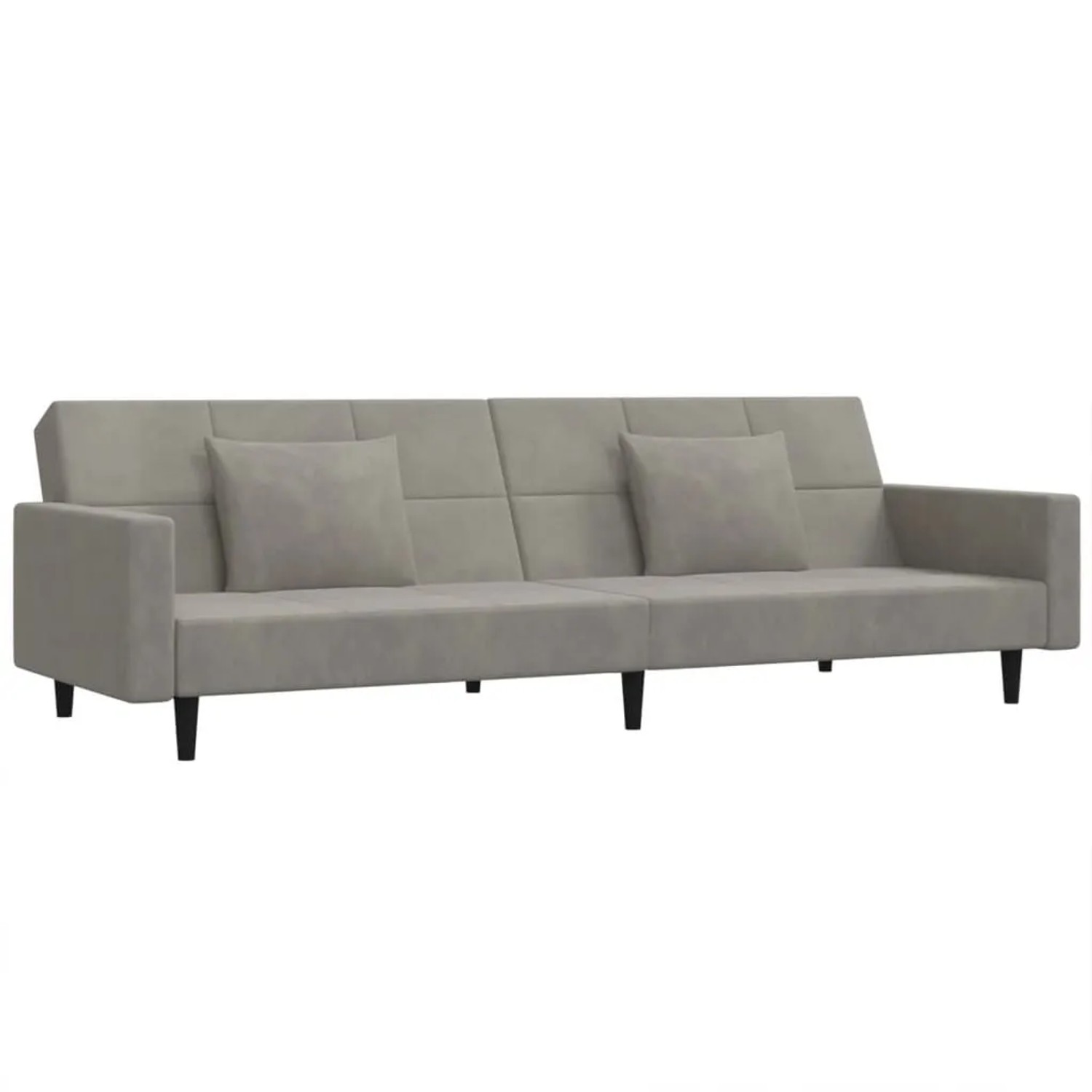 vidaXL Schlafsofa 2-Sitzer mit 2 Kissen Hellgrau Samt 375816 günstig online kaufen