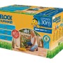 Verpackung des Hozelock SuperHoze Gartenschlauchs, dehnbar bis 30m, mit Frau und Gartenszene.