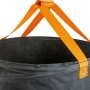 OBI Gartensack Pop-Up, 170 l, grau, mit orangen Tragegriffen. Praktischer Laubsack für Gartenabfälle.