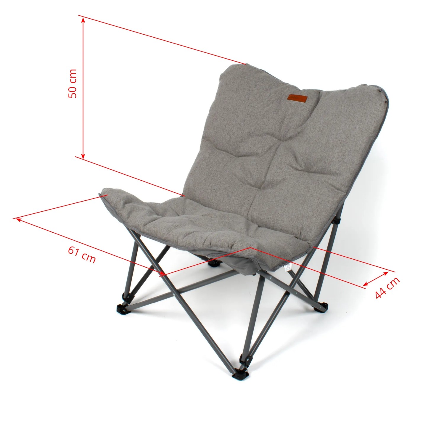 Grauer Eclipse Campingstuhl Herkules, Faltstuhl für Camping, Garten, Balkon, mit Transporttasche.
