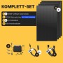 Solakon Balkonkraftwerk Komplettset: 4 schwarze Solarmodule, 800W Wechselrichter, 2m Solarkabel, 10m Anschlusskabel.