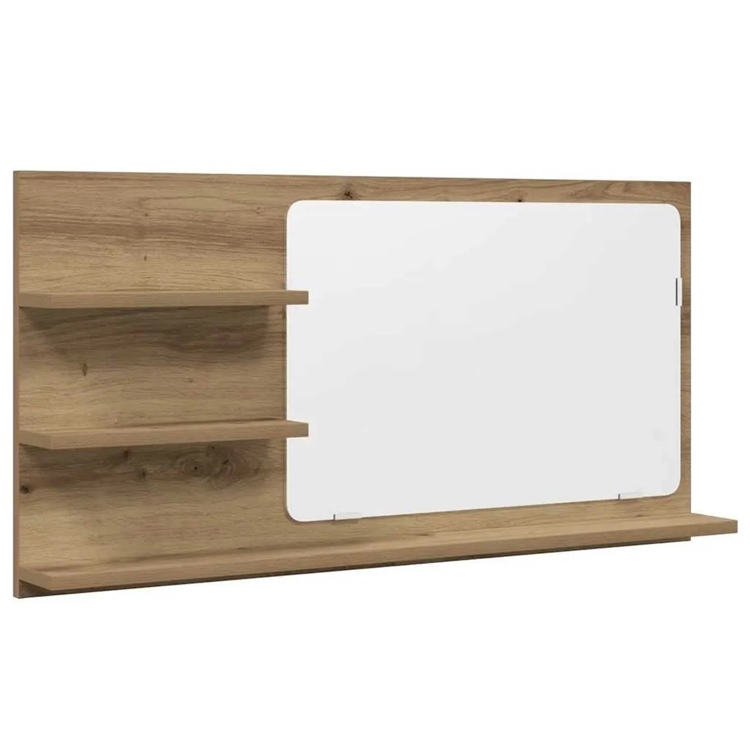 vidaXL Badspiegel mit Ablagen Artisan-Eiche 90x11x45 cm Holzwerkstoff 856263