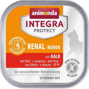Integra Protect Katzen-Nassfutter Niere Kalb, getreidefrei, für nierenkranke Katzen.