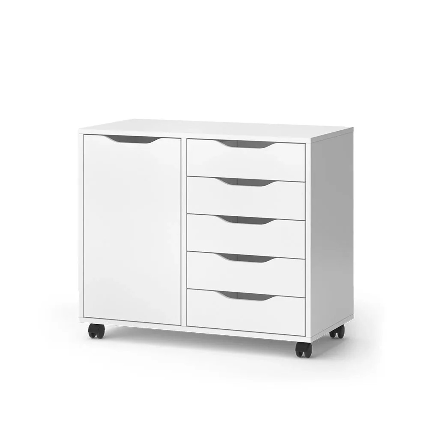 Vicco Kommode Otwin Weiß 41 x 62 mit 5 Schubladen und 1 Tür Art Nr 47680