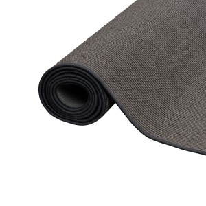 Gerollter, anthrazitfarbener Snapstyle Sisal Läufer Teppich, 100x100 cm.
