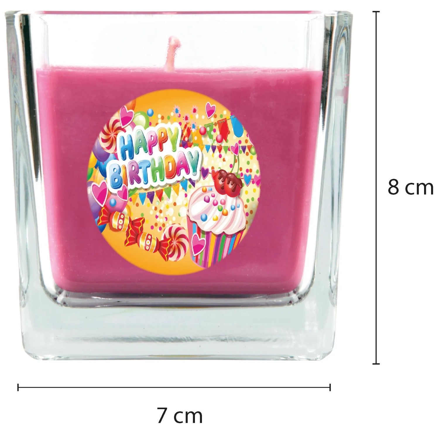 HS Candle Happy Birthday Kerze Duftkerze Cupcake im Glas viereckig kaufen bei OBI
