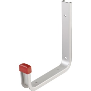 Wandhalter U-Profil aus Aluminium mit roter Gummikappe, ideal als Wandhaken.