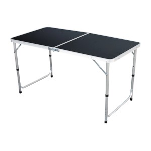 Mojawo XXL Campingtisch, Klapptisch mit Alu-Gestell, höhenverstellbar, 120x60cm, schwarz.