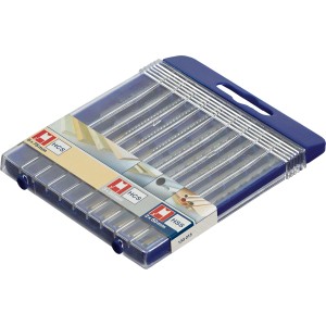 LUX Stichsägeblatt-Set U-Schaft, 10-teilig für Holz, Kunststoff und Metall.