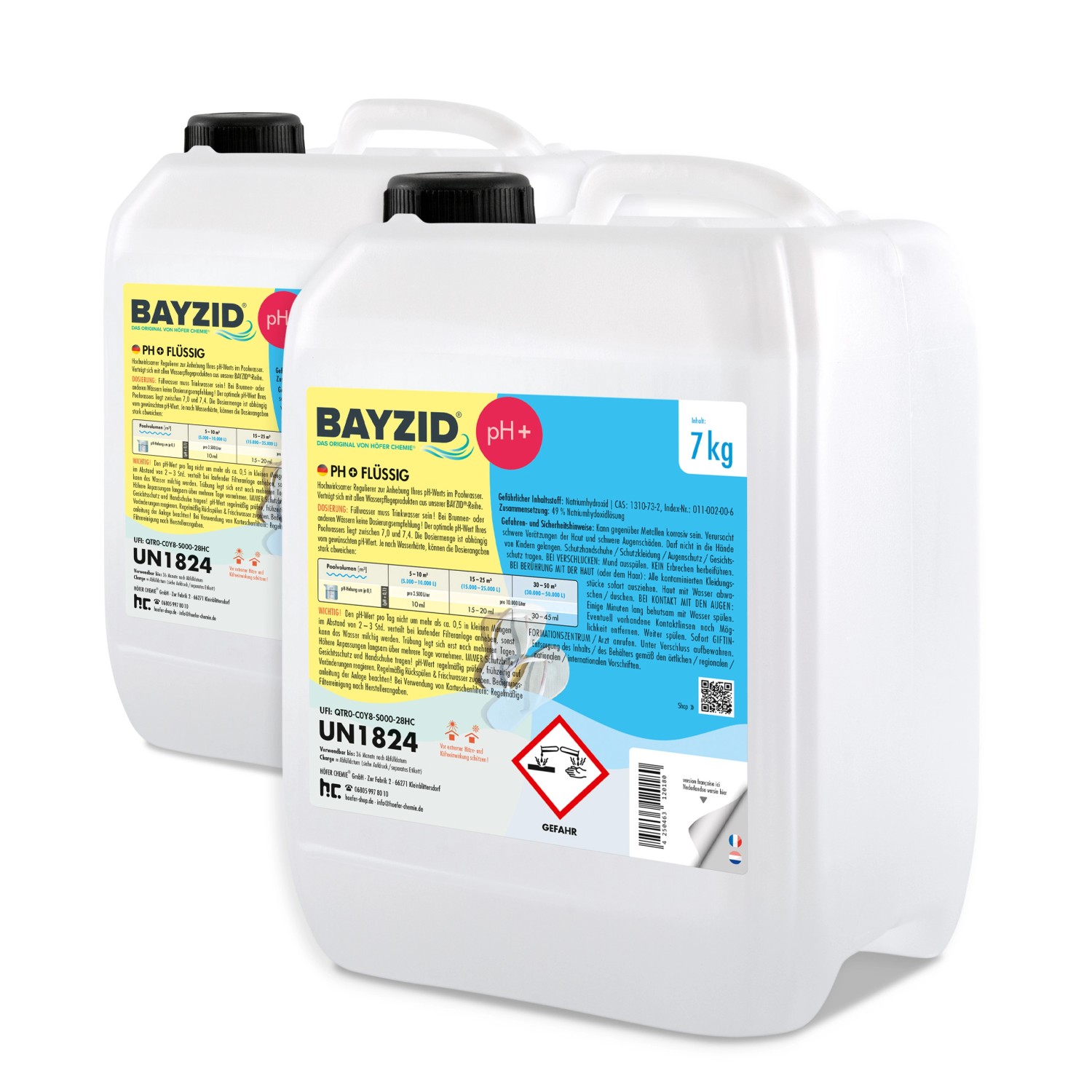 Bayzid pH Plus Flüssig für Pools 2 x 7kg