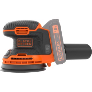 Black+Decker Akku-Exzenterschleifer BDCROS18N (18V): Kompakte Schleifmaschine in Schwarz und Orange.