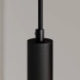 Detailaufnahme: Schwarze Arcchio LED Franka Pendelleuchte aus Aluminium, 2-flammig.