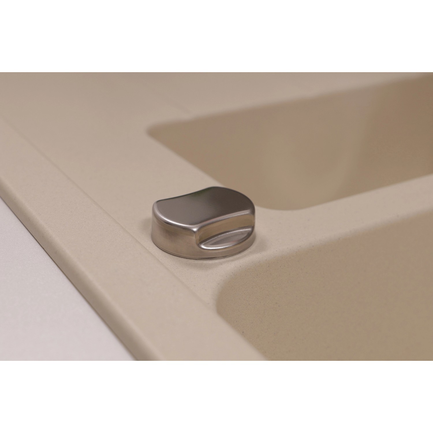 Respekta Einbauspüle Massivgranit Austin 100 cm x 50 cm mit Zusatzbecken Vanile_3