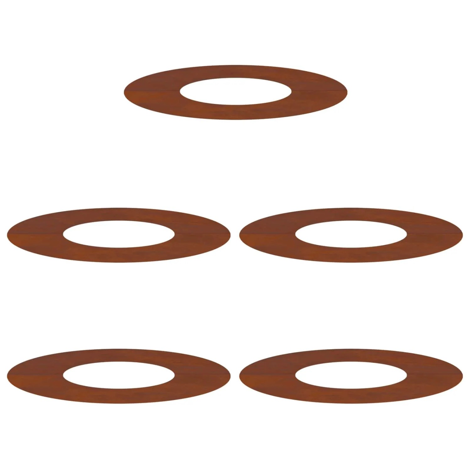 vidaXL Geeignet für Flache Baumringe 5 Stk Braun Ø30/60 cm 873675